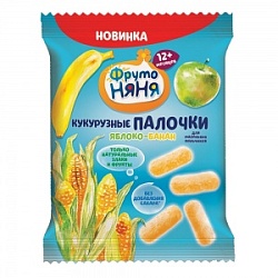 Палочки ФрутоНяня 20г Кукурузные с яблоком и банан