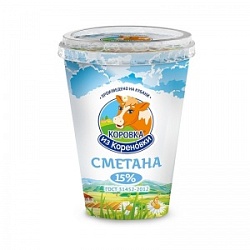 Сметана Коровка из Кореновки 300г 15% ст