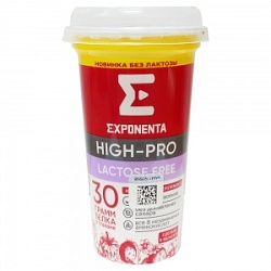 Напиток кисломолочный Экспонента 250г HIGH-PRO Клубника+Земляника безлактозный