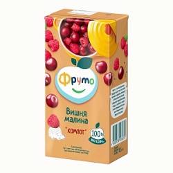 Компот ФрутоНяня 0,5л из Вишни и малины неосветл. с 3-х лет т/п